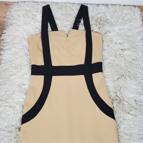 MYSTIC Women's Midi Dress Beige Size Large Beige Black - Picture 6 of 6